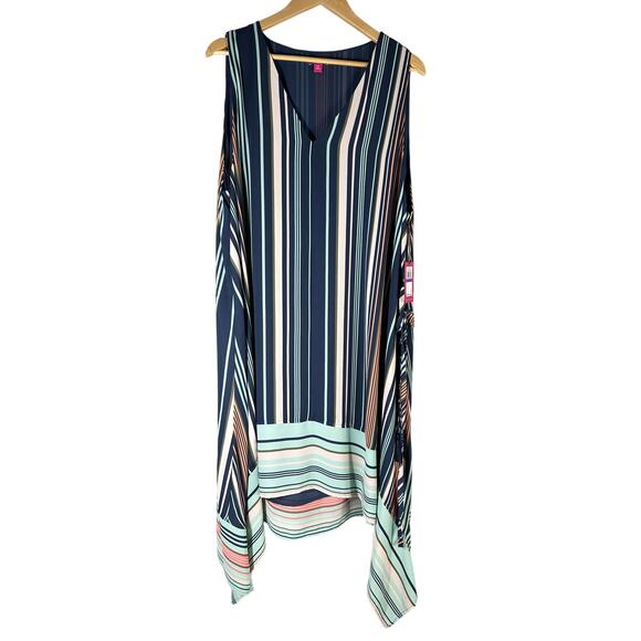 Vince Camuto Sleeveless Asymmetrical Hem Striped
Dress Size XXL - Picture 3 of 10